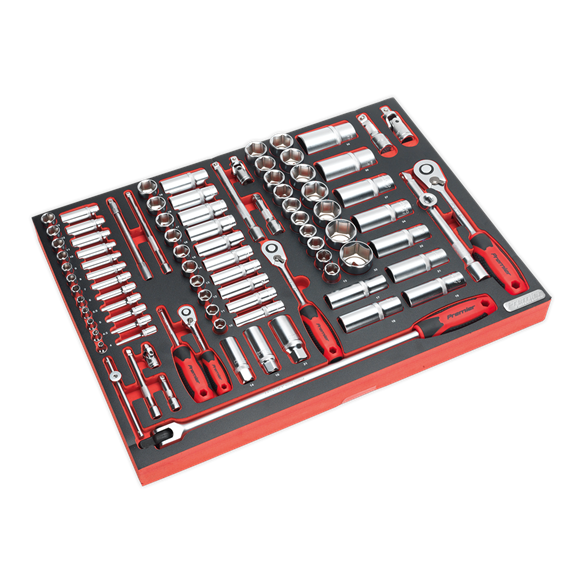 Tool Tray with Socket Set 91pc 1/4", 3/8" & 1/2" Sq Drive
