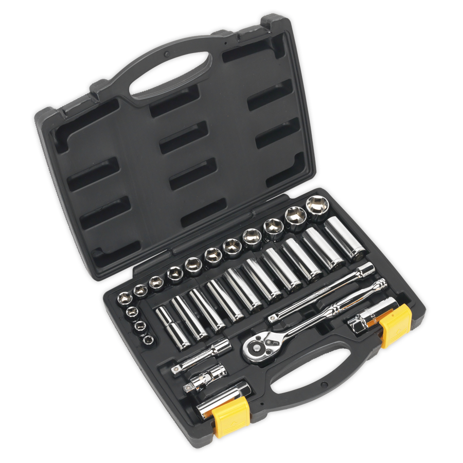 Socket Set 30pc 3/8″Sq Drive 6pt WallDrive Metric S0912 National