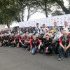 PACEMAKER, BELFAST, 29/8/2015: Brian Crighton and staff from the National Motorcycle Museum with the riders and rotary Nortons that took part in the Norton Rotary parade lap during the Classic TT.
PICTURE BY STEPHEN DAVISON
